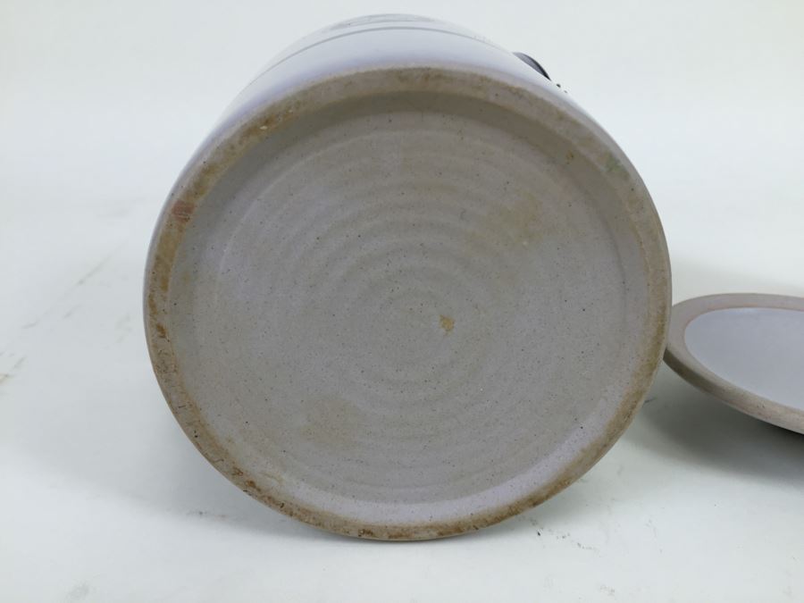 Vintage Stoneware Teapot With Wicker Handle [Photo 7]