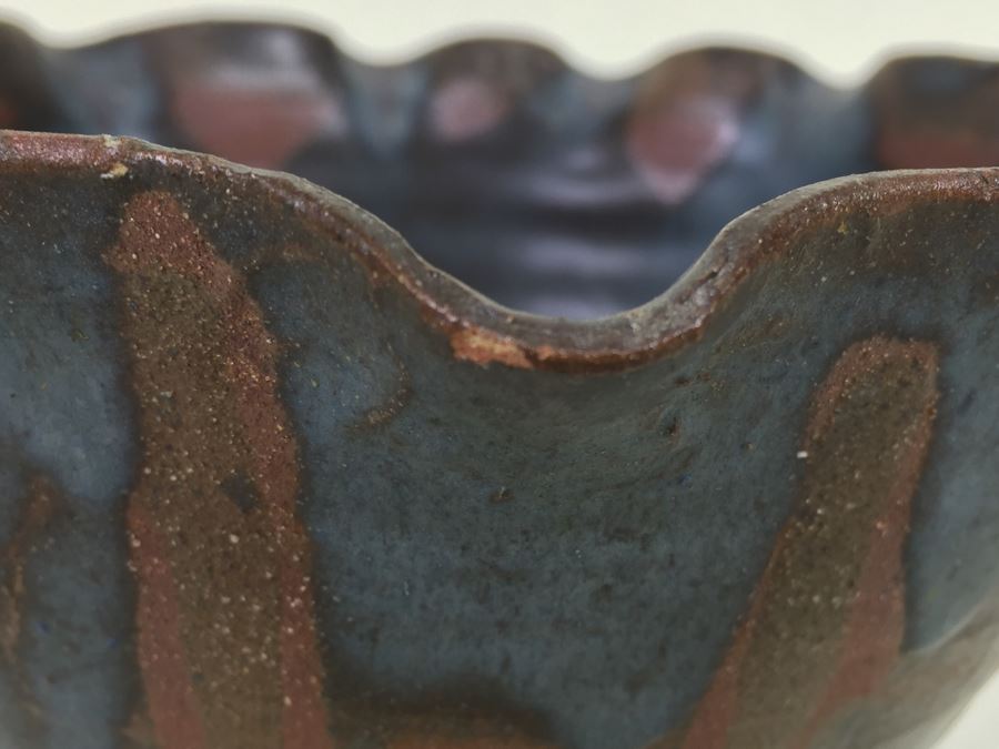 Mid-Century 1968 Flutted Pottery Signed Steve Books Minor Chips On Rim [Photo 9]