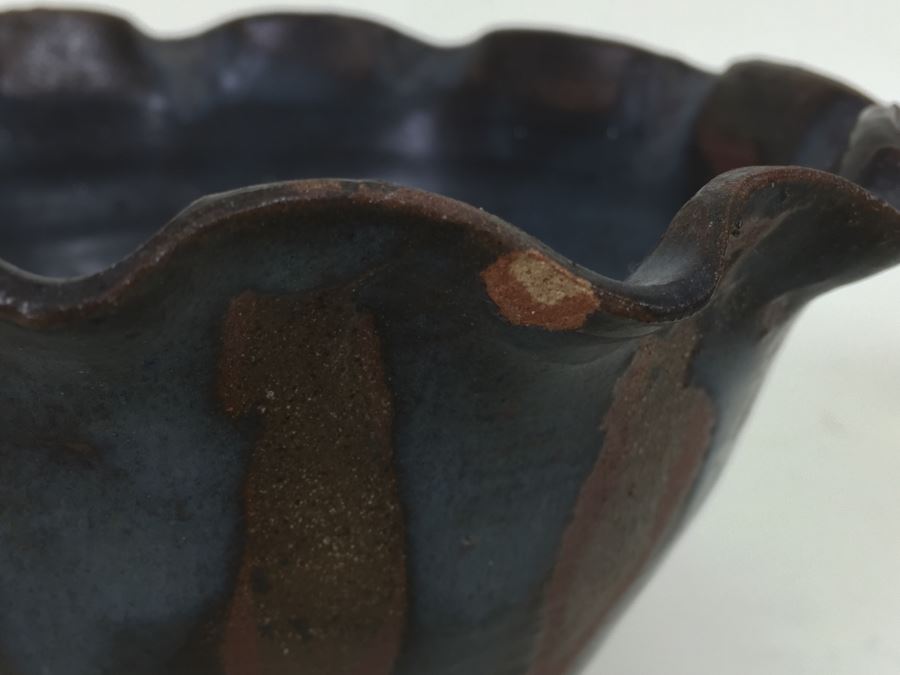 Mid-Century 1968 Flutted Pottery Signed Steve Books Minor Chips On Rim [Photo 11]