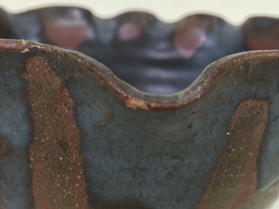 Mid-Century 1968 Flutted Pottery Signed Steve Books Minor Chips On Rim [Photo 8]