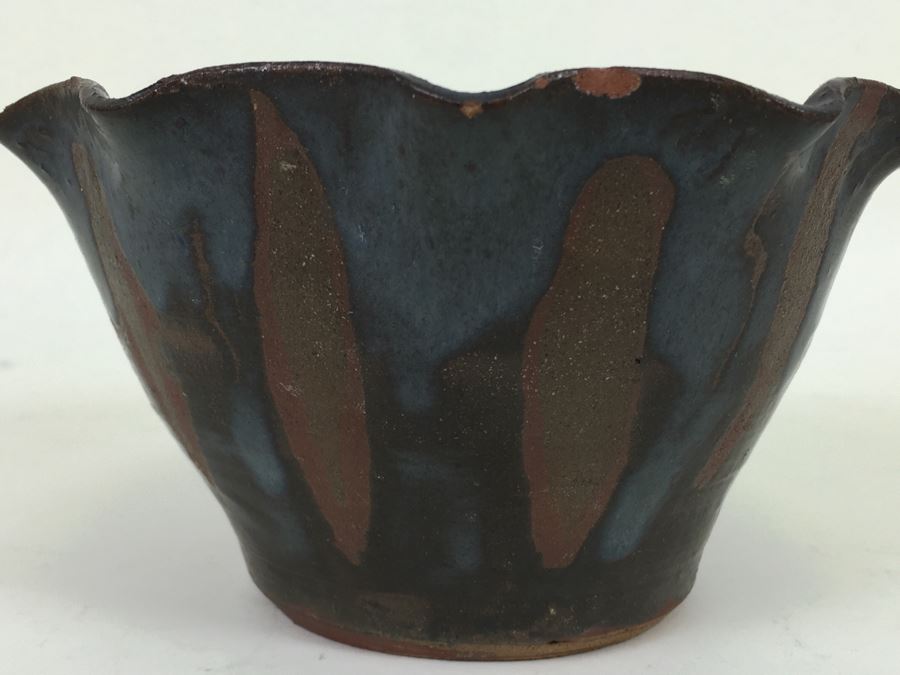 Mid-Century 1968 Flutted Pottery Signed Steve Books Minor Chips On Rim [Photo 13]