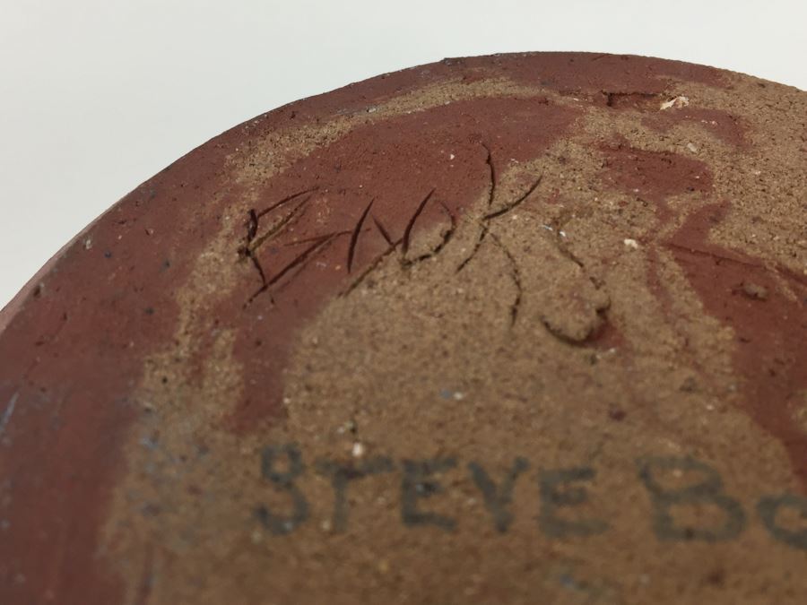 Mid-Century 1968 Flutted Pottery Signed Steve Books Minor Chips On Rim [Photo 18]