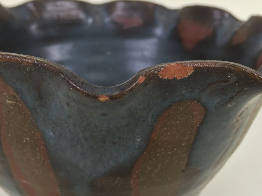 Mid-Century 1968 Flutted Pottery Signed Steve Books Minor Chips On Rim [Photo 12]