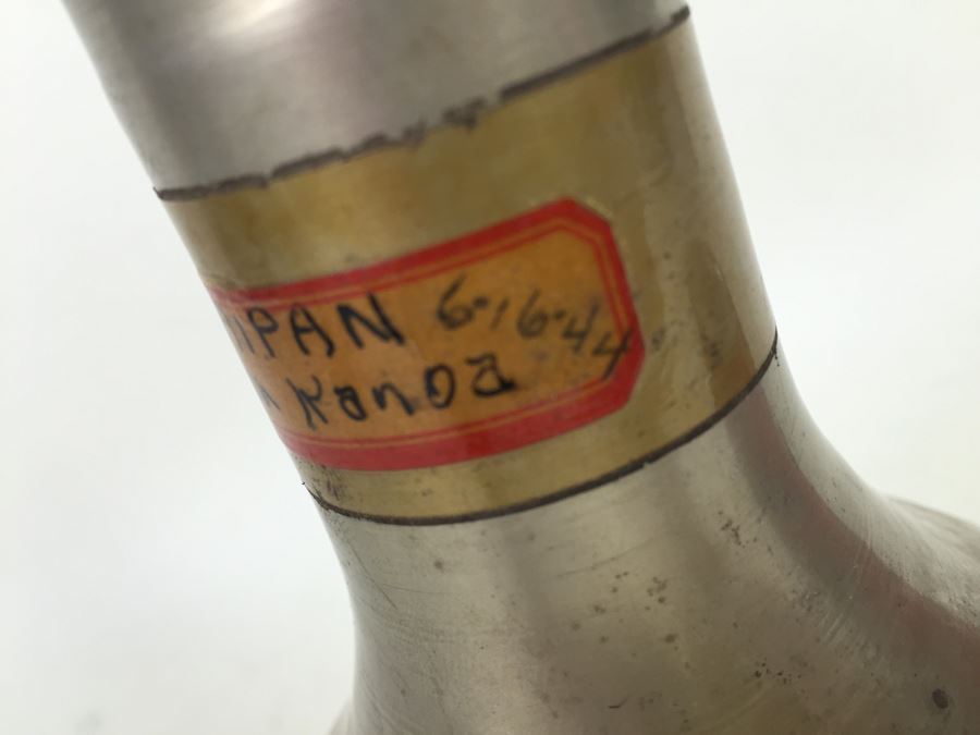 Vintage Metal Vase Labeled Saipan Charan Kanoa 1944 [Photo 6]