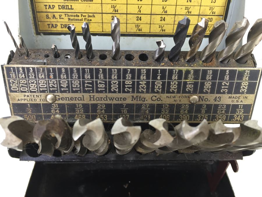 General Hardware Mfg. Co Drill Bits With Metal Case And Tapping Index NY, NY No. 43 [Photo 6]