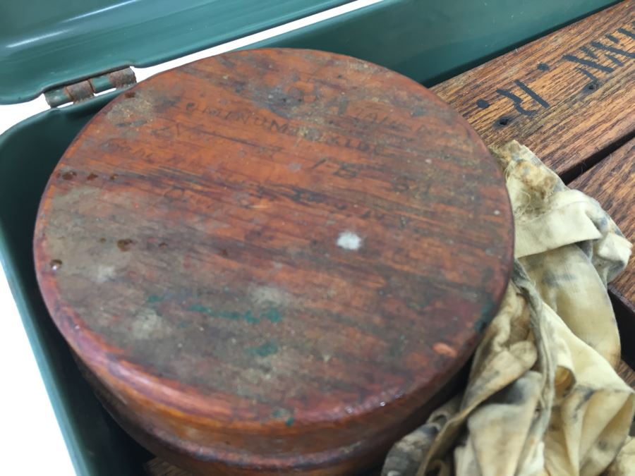 Vintage Metal Tackle Box Filled With Sharpening Stones With Boxes Norton Carborundum Brand Union Utility Chest [Photo 11]