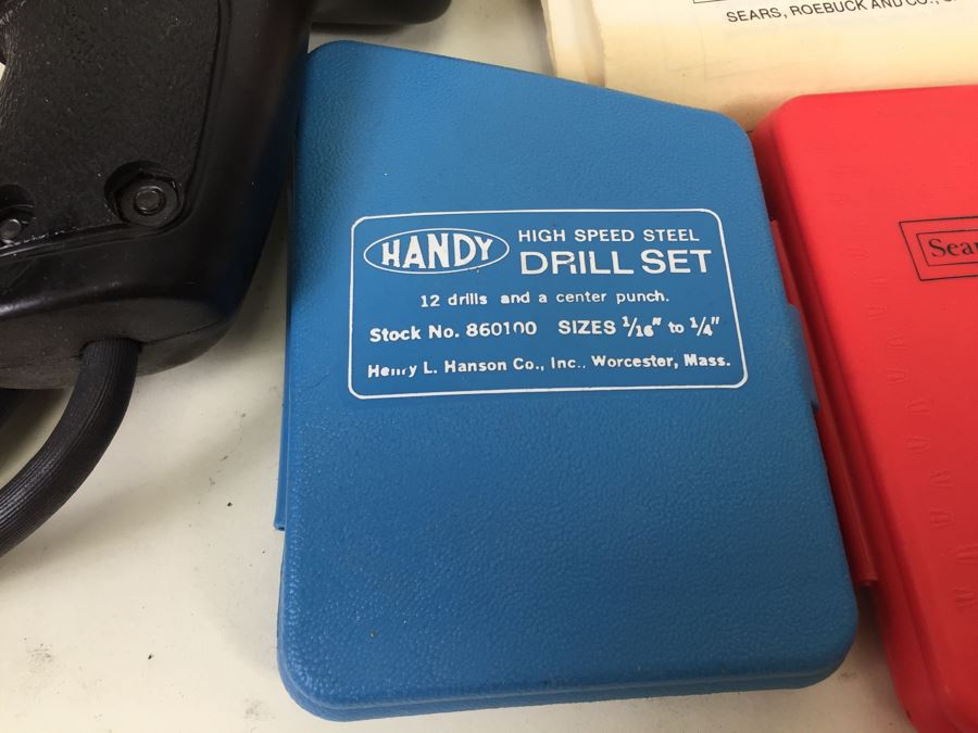 Sears Craftsman Reversible Variable-Speed Electric Drill In Box With Drill Bits Model 9 1144 [Photo 10]