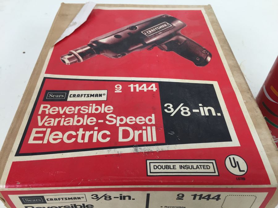Sears Craftsman Reversible Variable-Speed Electric Drill In Box With Drill Bits Model 9 1144 [Photo 5]