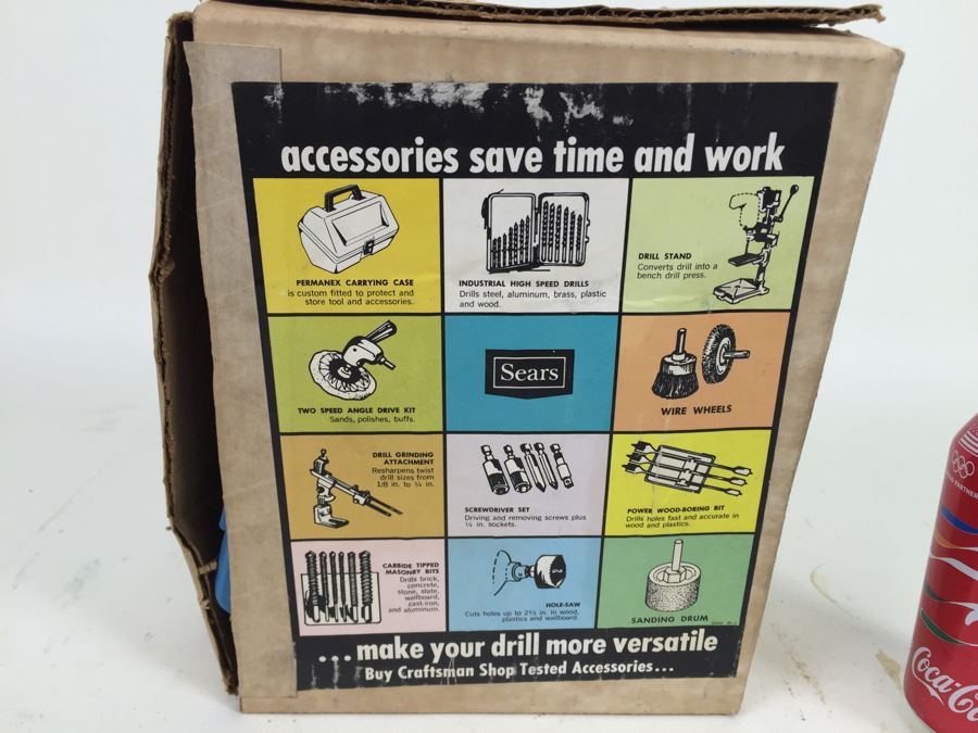 Sears Craftsman Reversible Variable-Speed Electric Drill In Box With Drill Bits Model 9 1144 [Photo 6]