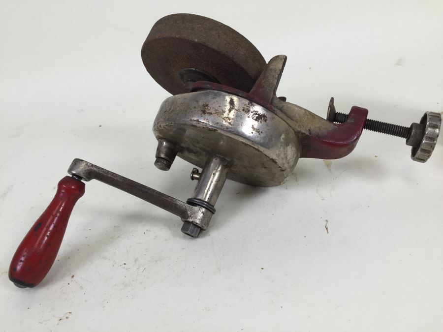Vintage Hand Crank Sharpening Stone Gits Bros Mfg Co [Photo 7]