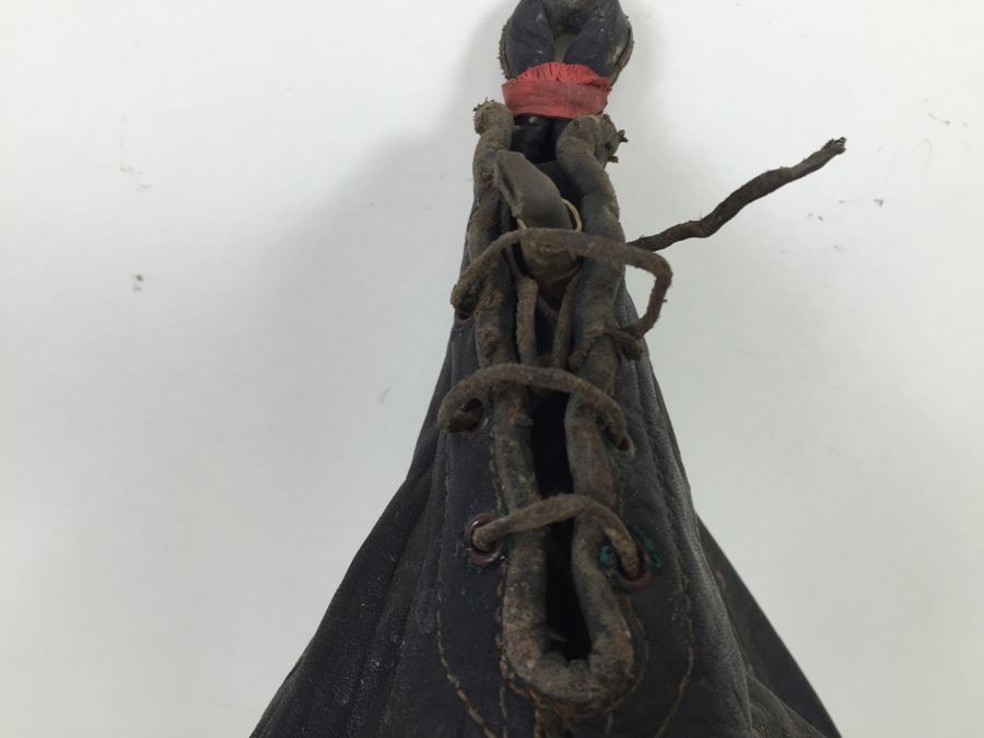 Vintage Leather Boxing Punching Bag Rubber Inside Is Falling Apart [Photo 2]