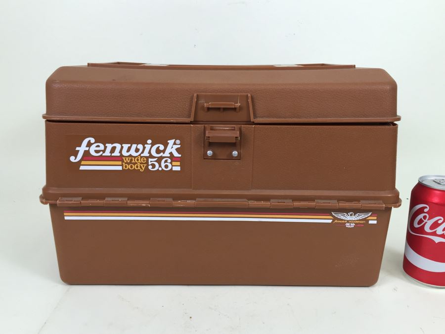 Fenwick Wide Body Tackle Box With Fishing Equipment And Vintage Marble's Knife [Photo 4]