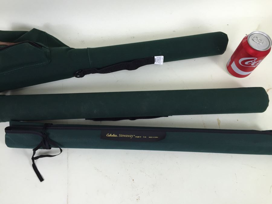 new cabela stowaway 9' fly fishing rod with case plus