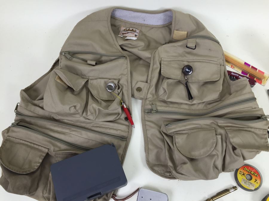 Tons Of Fly Fishing Flies With Gear And Cabela's XL Fishing Vest [Photo 4]