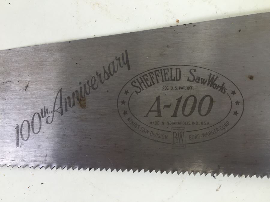 (3) Sheffield Saw Works 100th Anniversay Saw A-100 Atkins Saw Division Borg Warner Corp [Photo 2]