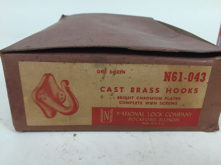New Old Stock Cast Brass Hooks National Lock Company [Photo 4]