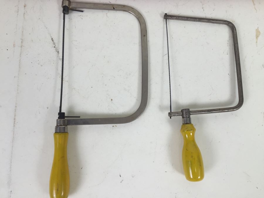 Pair Of Vintage Coping Saws With Miller Falls Tools Coping Saw Blades [Photo 2]