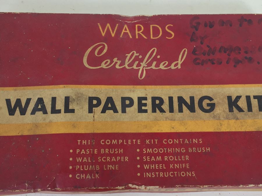 Vintage Montgomery Wards Wall Papering Kit With Brush [Photo 5]