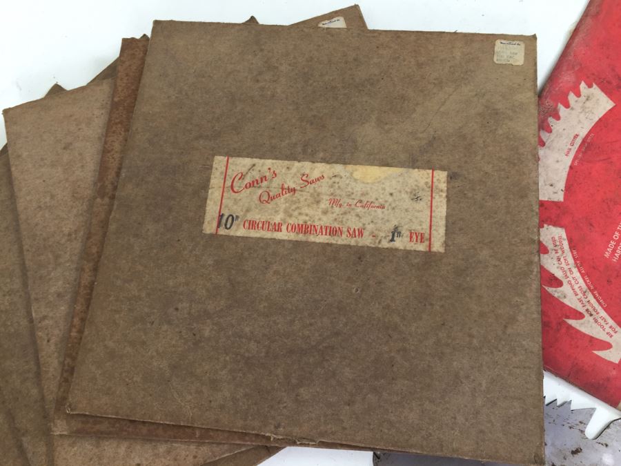 Lot Of 10' Rotary Saw Blades (9) Edward E. Conn Saws & Knives Rotary Blades + (1) Craftsman Blade + Skil Perma-Grit Abrasive Wheel [Photo 8]