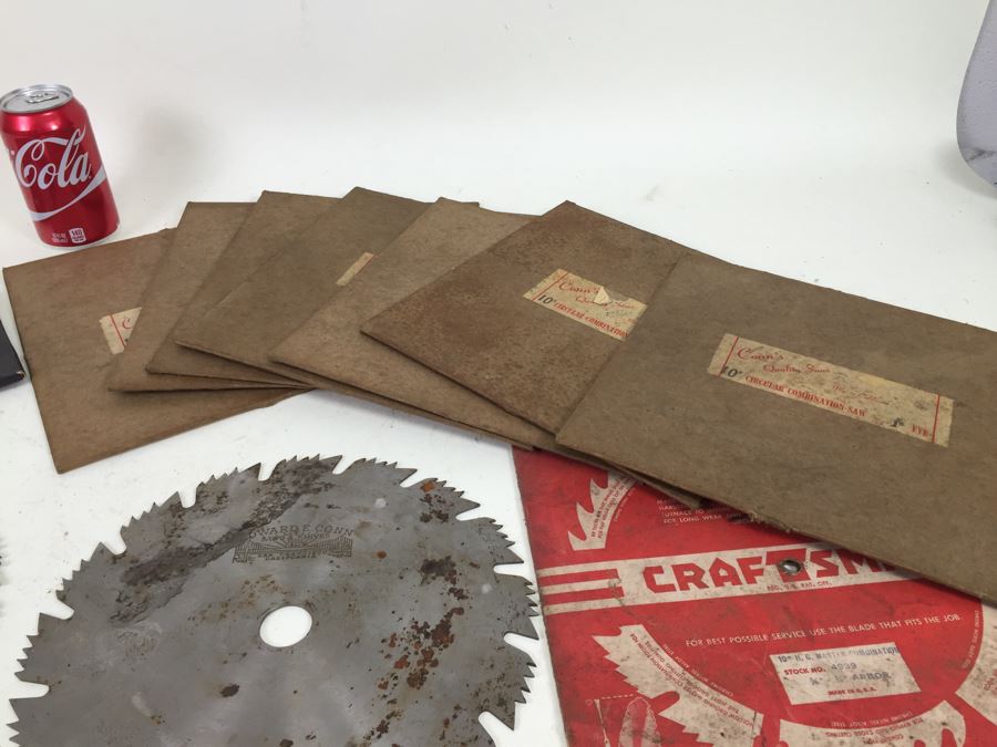 Lot Of 10' Rotary Saw Blades (9) Edward E. Conn Saws & Knives Rotary Blades + (1) Craftsman Blade + Skil Perma-Grit Abrasive Wheel [Photo 12]