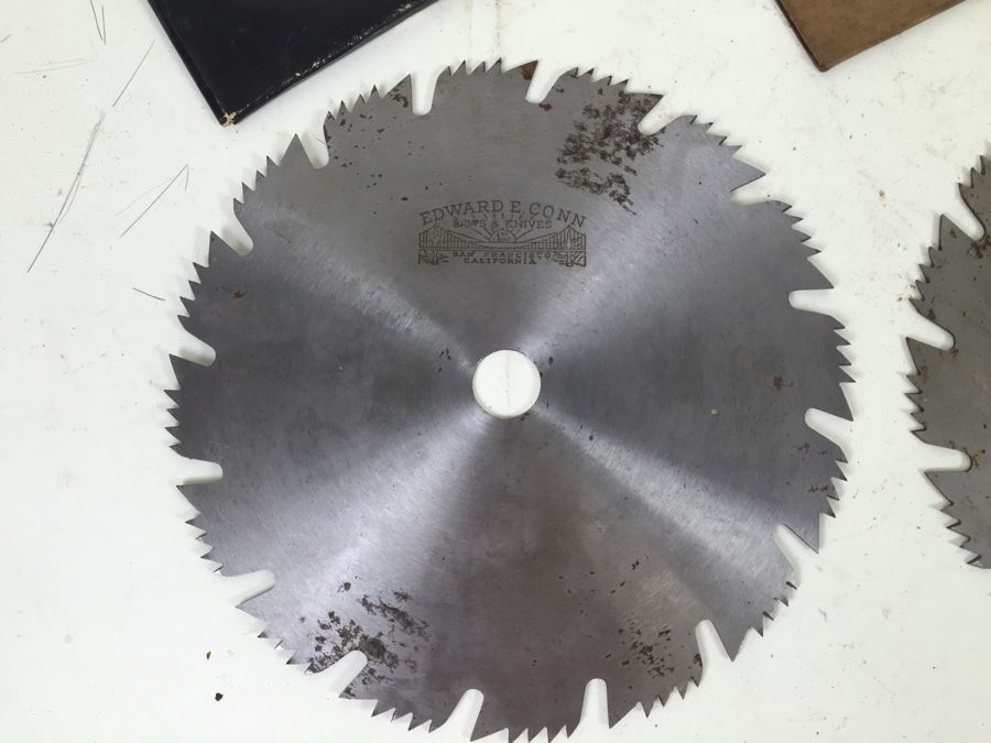 Lot Of 10' Rotary Saw Blades (9) Edward E. Conn Saws & Knives Rotary Blades + (1) Craftsman Blade + Skil Perma-Grit Abrasive Wheel [Photo 4]