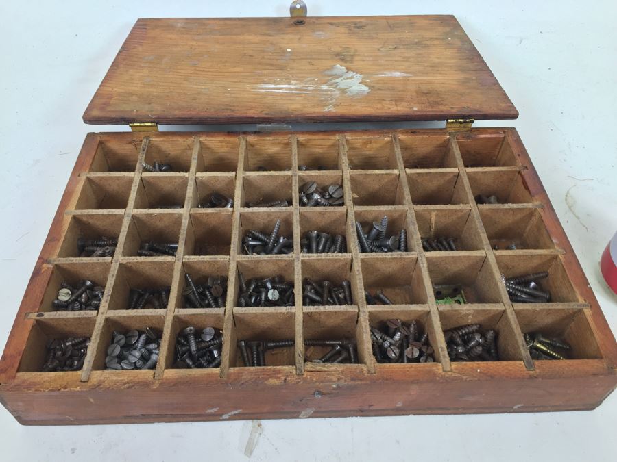Vintage Box Filled With Various Screws [Photo 2]
