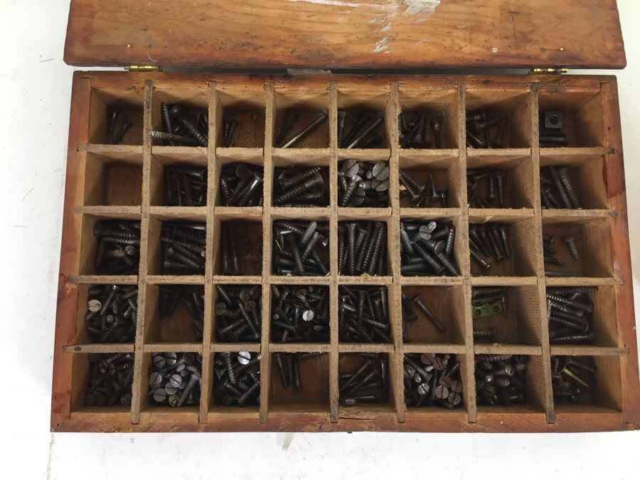 Vintage Box Filled With Various Screws [Photo 5]