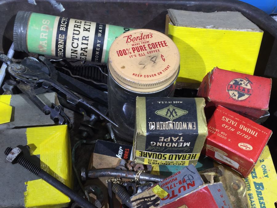 Huge Lot Of Various Tools And Hardware Plus Vintage Bike Seat [Photo 15]