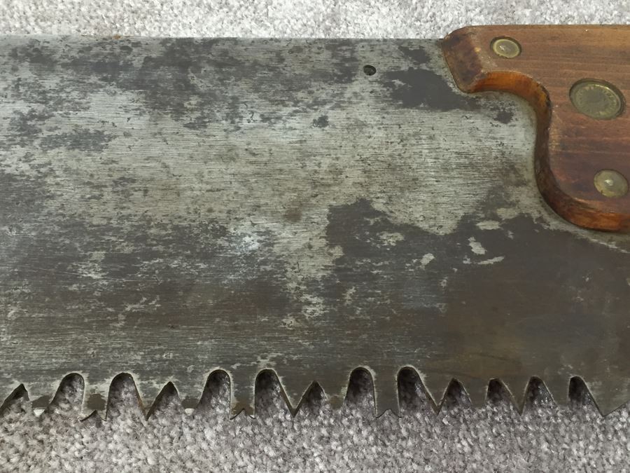 Large Vintage Lumberjack Wood Hand Saw [Photo 3]