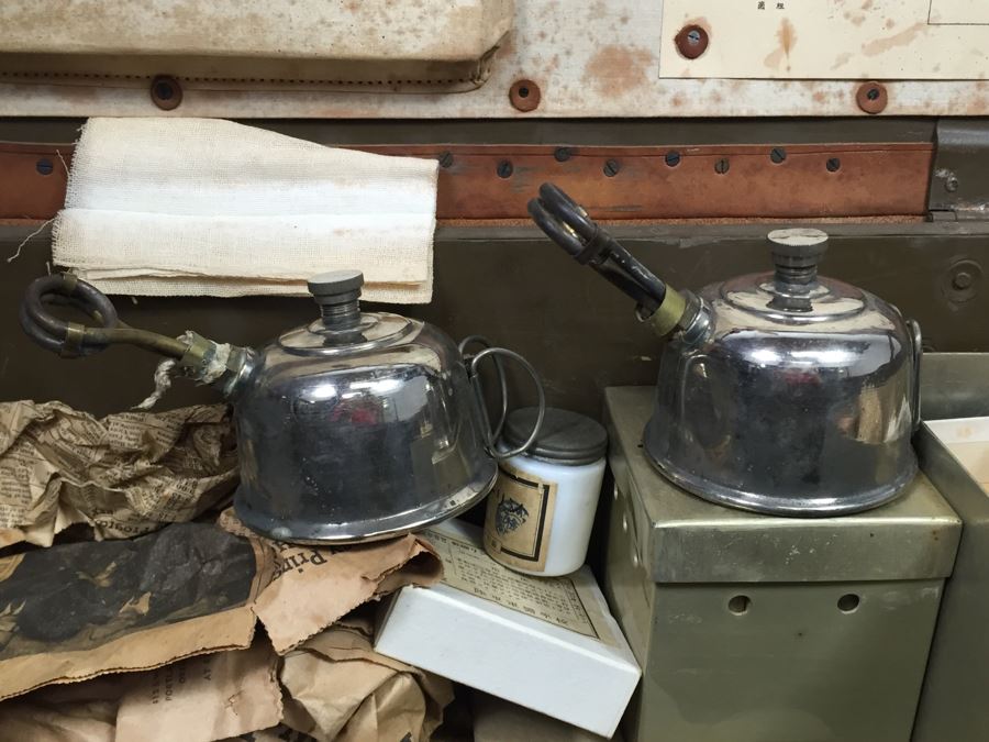 Historical World War II Military Medical Trunk With Japanese Writing Filled With Medical Supplies And Accessories Including Japanese Drugs [Photo 86]