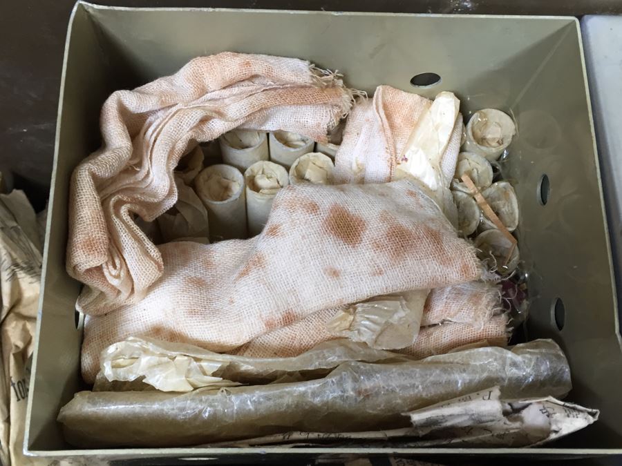 Historical World War II Military Medical Trunk With Japanese Writing Filled With Medical Supplies And Accessories Including Japanese Drugs [Photo 97]