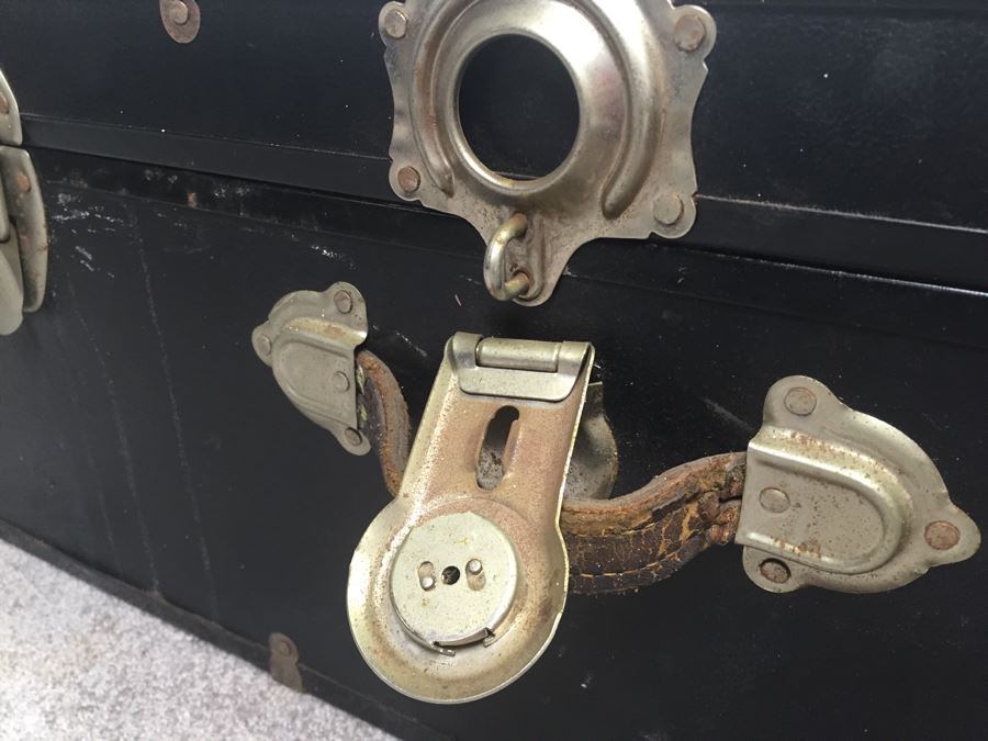 Vintage Black Trunk With Tray [Photo 6]