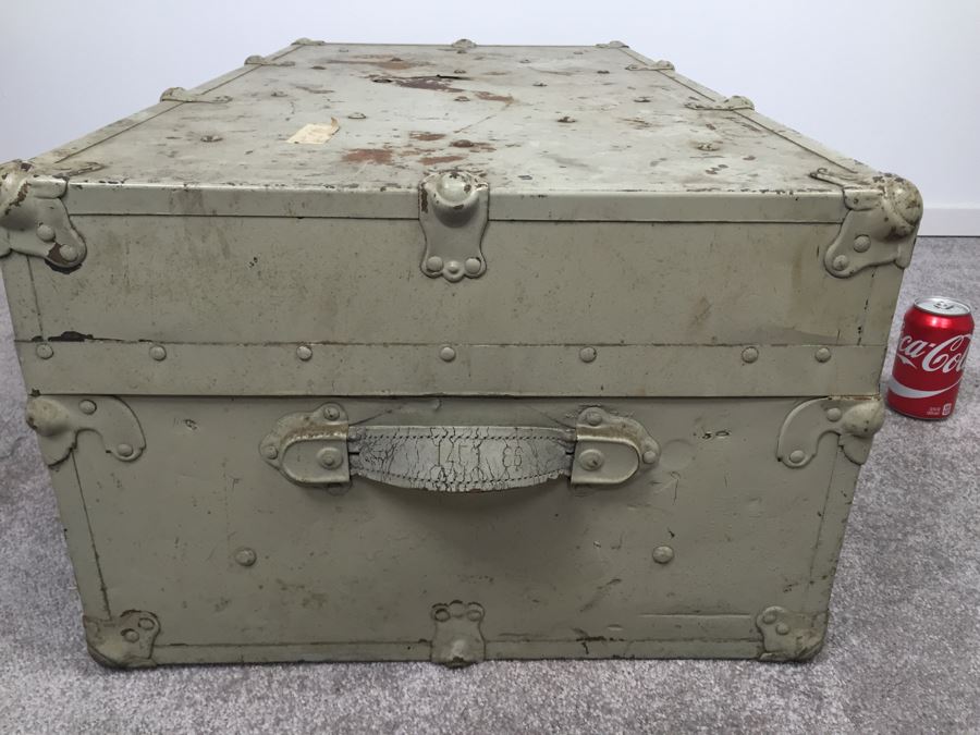 Vintage Trunk Painted Light Green