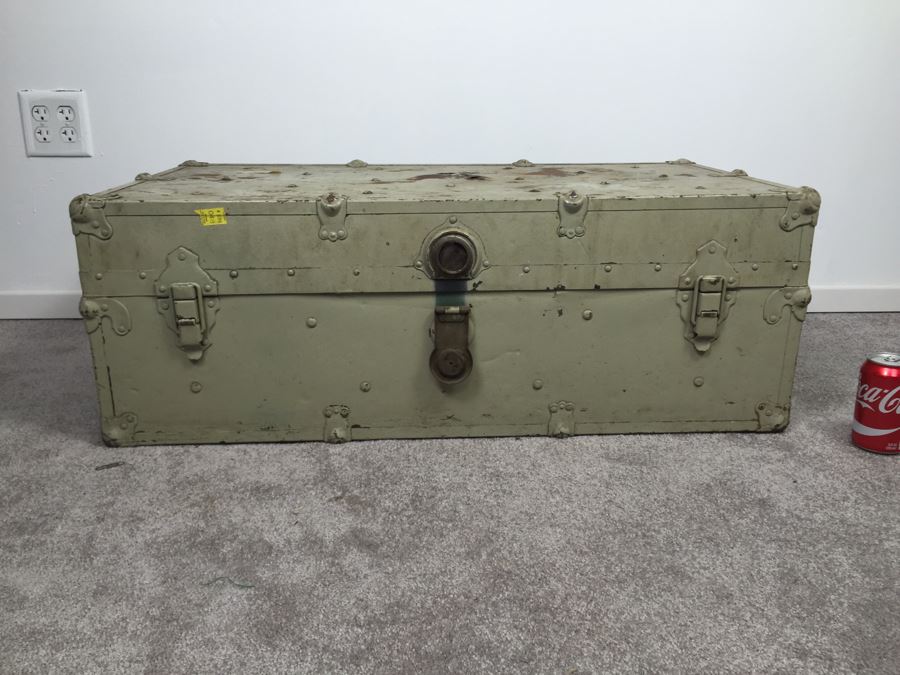 Vintage Trunk Painted Light Green