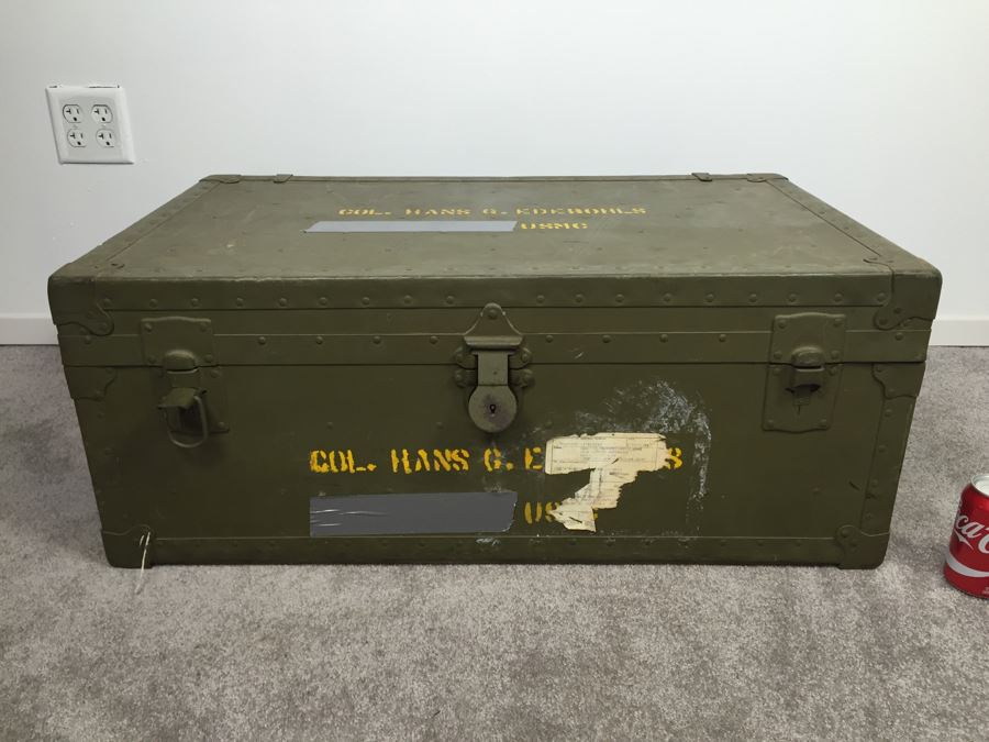 vintage military foot locker