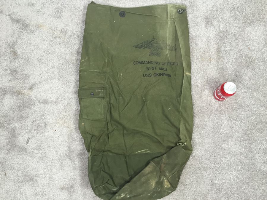 Military Duffle Bag Of Commanding Officer 31st Mau USS Okinawa