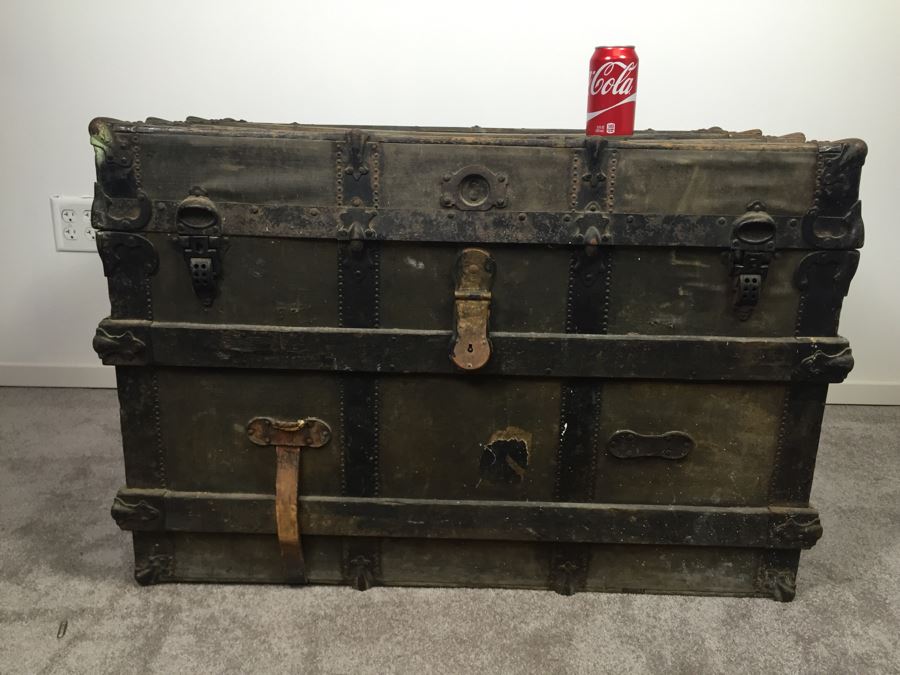 Antique Steamer Trunk The Yale & Towne Mfg Co [Photo 15]