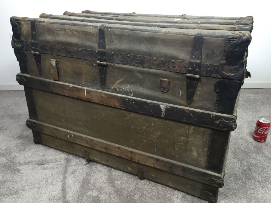 Antique Steamer Trunk The Yale & Towne Mfg Co [Photo 10]