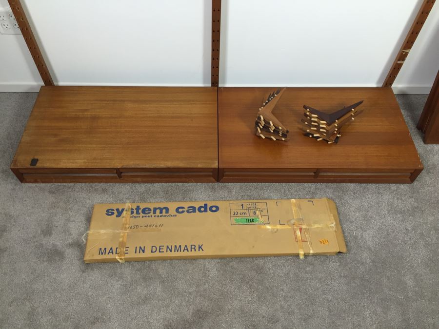 Danish Modern Mid-Century Teak Wall Unit Floating Desks And Shelves By Poul Cadovius Cado System [Photo 1]