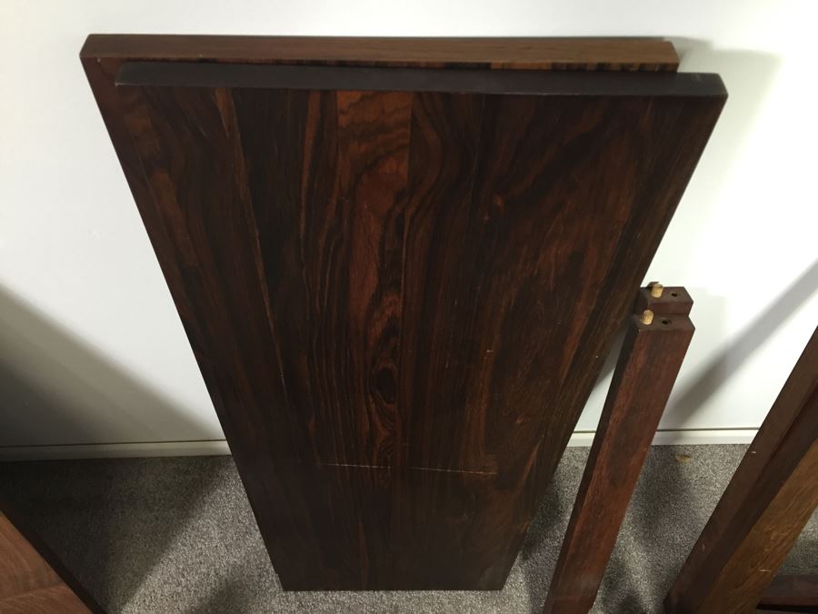 Danish Modern Mid-Century Rosewood Wall Unit With Rosewood Drop-Leaf Table And 2 Rosewood Shelves By Poul Cadovius Cado System (See Note) [Photo 3]