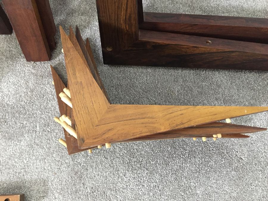 Danish Modern Mid-Century Rosewood Wall Unit With Rosewood Drop-Leaf Table And 2 Rosewood Shelves By Poul Cadovius Cado System (See Note) [Photo 8]