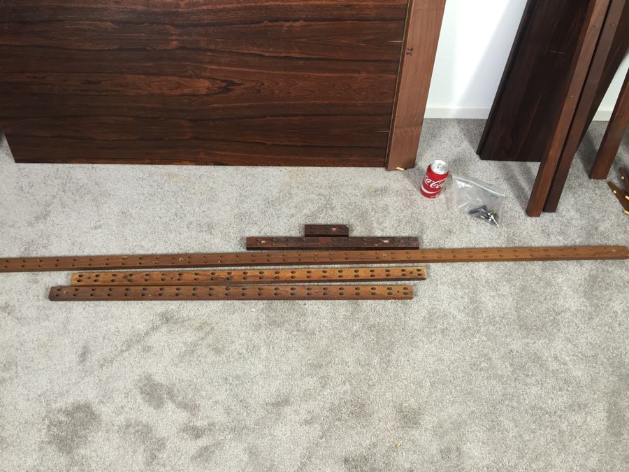 Danish Modern Mid-Century Rosewood Wall Unit With Rosewood Drop-Leaf Table And 2 Rosewood Shelves By Poul Cadovius Cado System (See Note) [Photo 11]