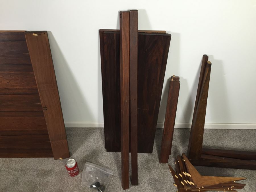 Danish Modern Mid-Century Rosewood Wall Unit With Rosewood Drop-Leaf Table And 2 Rosewood Shelves By Poul Cadovius Cado System (See Note) [Photo 9]