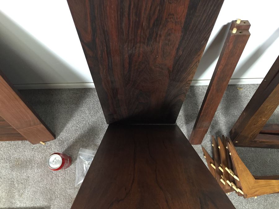 Danish Modern Mid-Century Rosewood Wall Unit With Rosewood Drop-Leaf Table And 2 Rosewood Shelves By Poul Cadovius Cado System (See Note) [Photo 10]