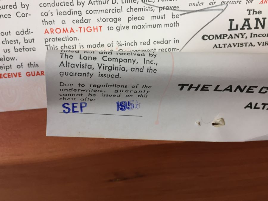 Vintage 1955 Lane Cedar Chest With Hidden Drawer [Photo 10]