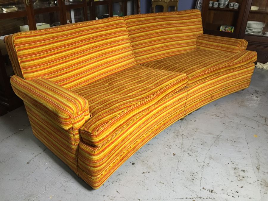 Vintage Curved Back Sofa By Valentine-Seaver Needs New Upholstery [Photo 2]
