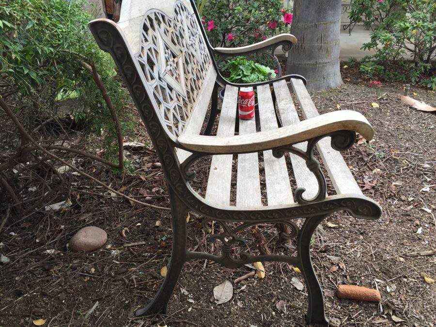 Outdoor Wood And Metal Bench [Photo 6]