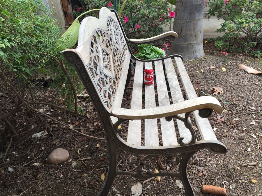 Outdoor Wood And Metal Bench [Photo 2]