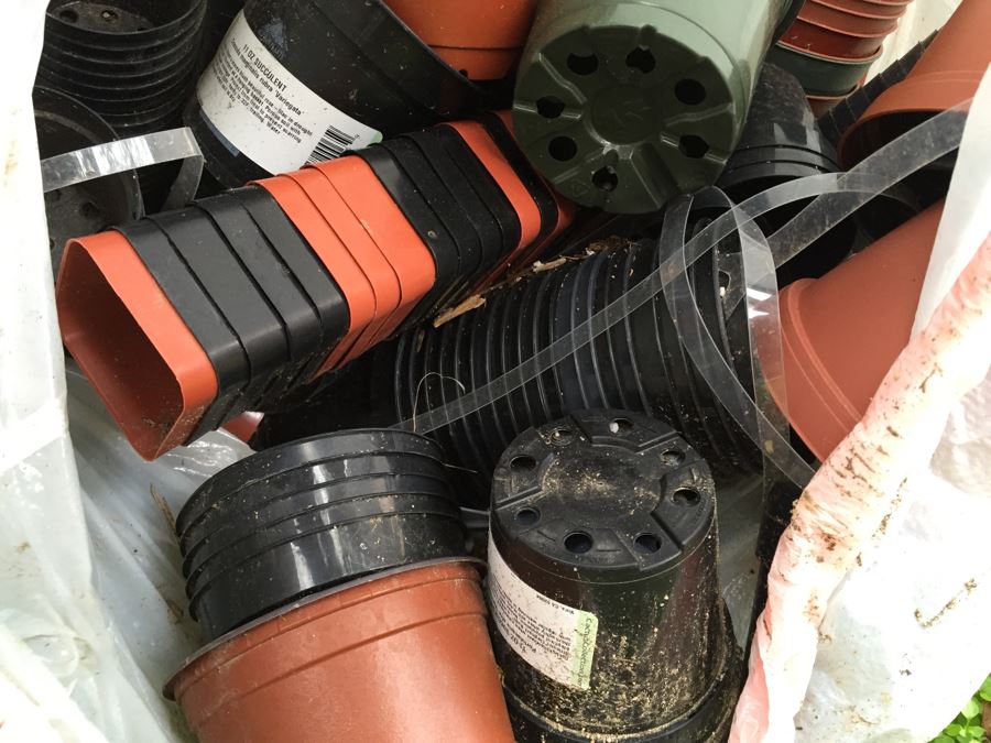 Outdoor Metal And Glass Table Loaded With Succulents And New Plastic Pots See All Photos [Photo 24]