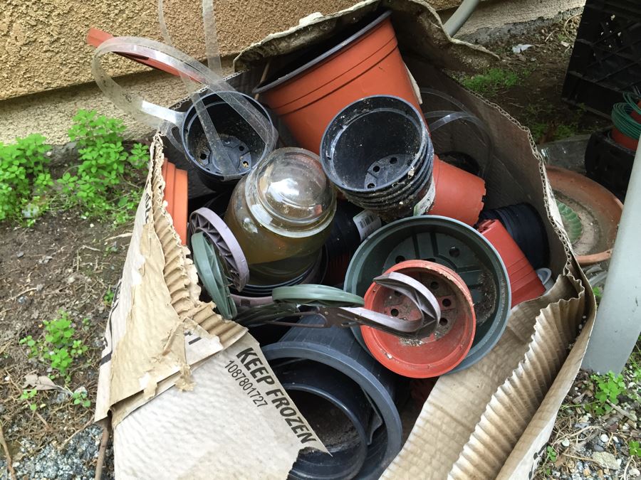 Outdoor Metal And Glass Table Loaded With Succulents And New Plastic Pots See All Photos [Photo 20]
